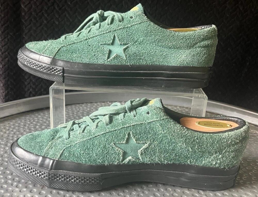 Men's Converse Stussy X One Star Shaggy Green Athletic Sneaker Size 9